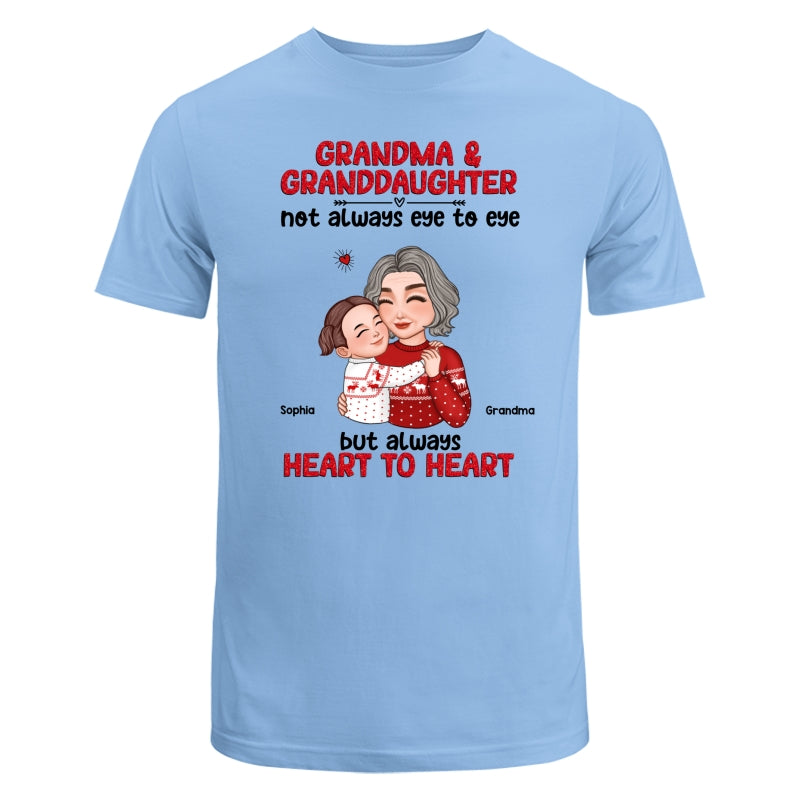 Grandma Granddaughter Grandson Always Heart To Heart Personalized Shirt