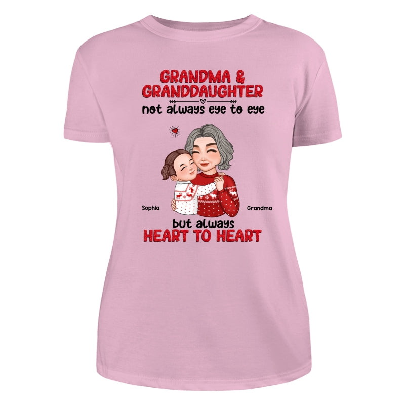 Grandma Granddaughter Grandson Always Heart To Heart Personalized Shirt