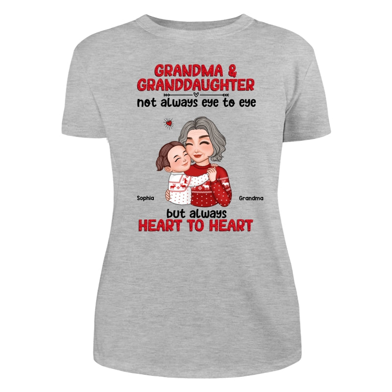 Grandma Granddaughter Grandson Always Heart To Heart Personalized Shirt