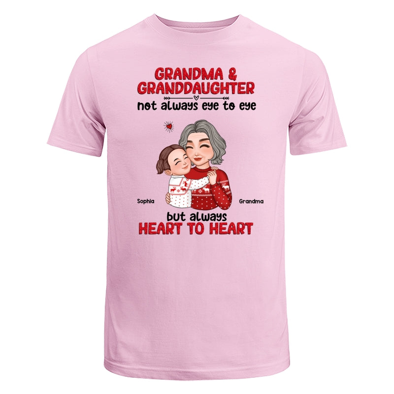 Grandma Granddaughter Grandson Always Heart To Heart Personalized Shirt