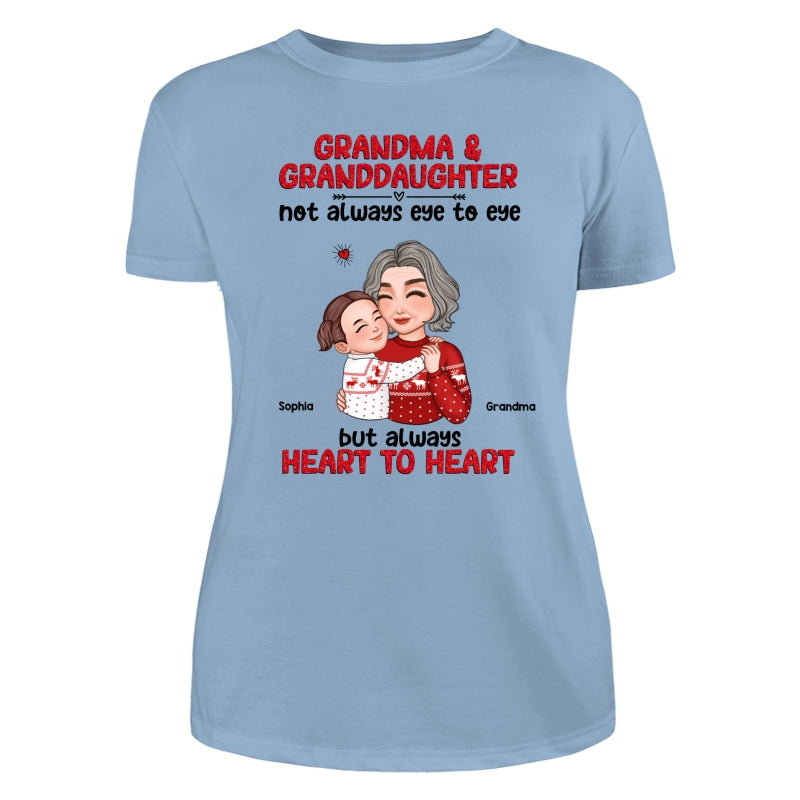 Grandma Granddaughter Grandson Always Heart To Heart Personalized Shirt