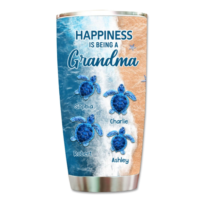 Happiness Is Being Called Grandma Turtles Summer Personalized Tumbler