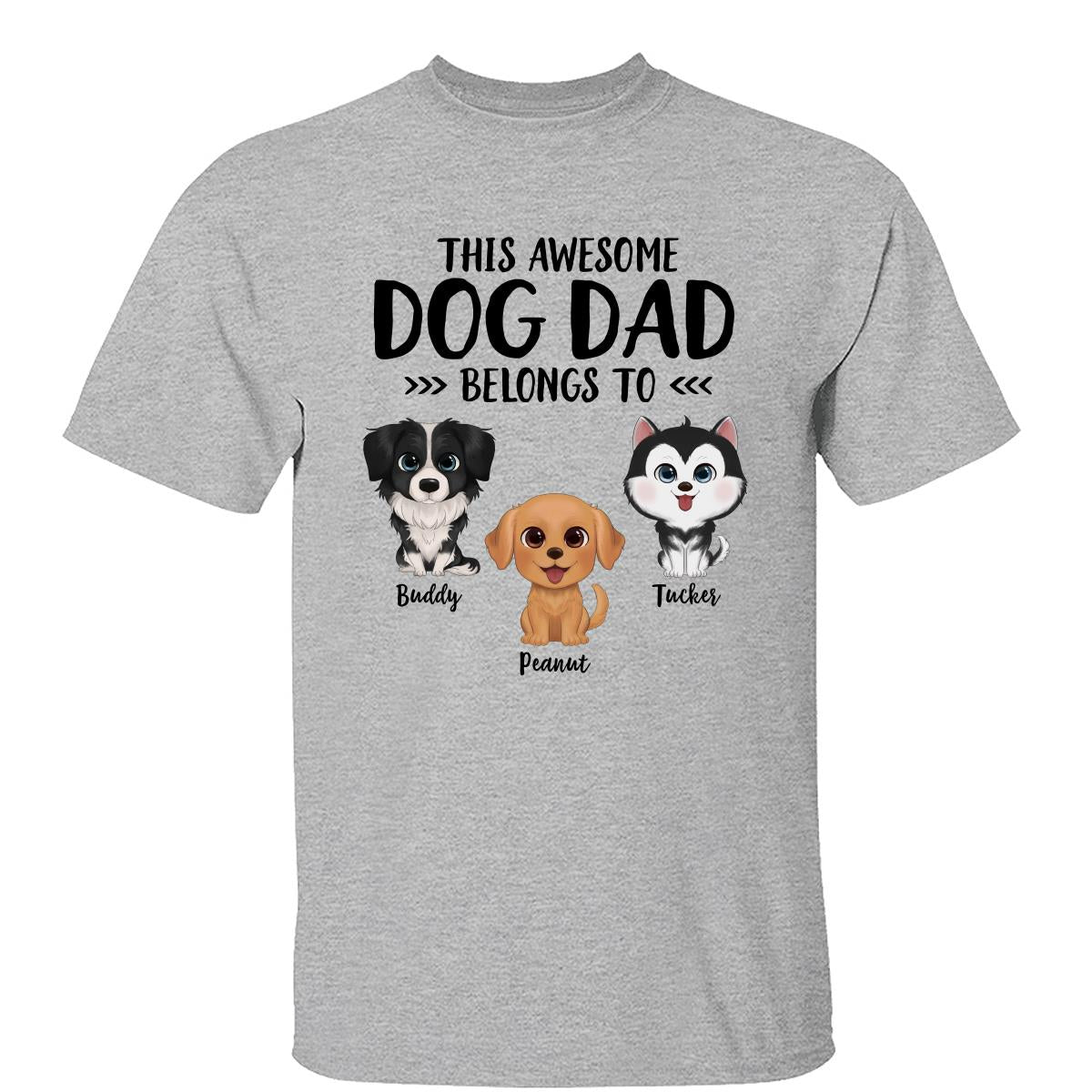 This Awesome Dog Dad Dog Mom Belongs To Watercolor Cute Dogs Personalized Shirt