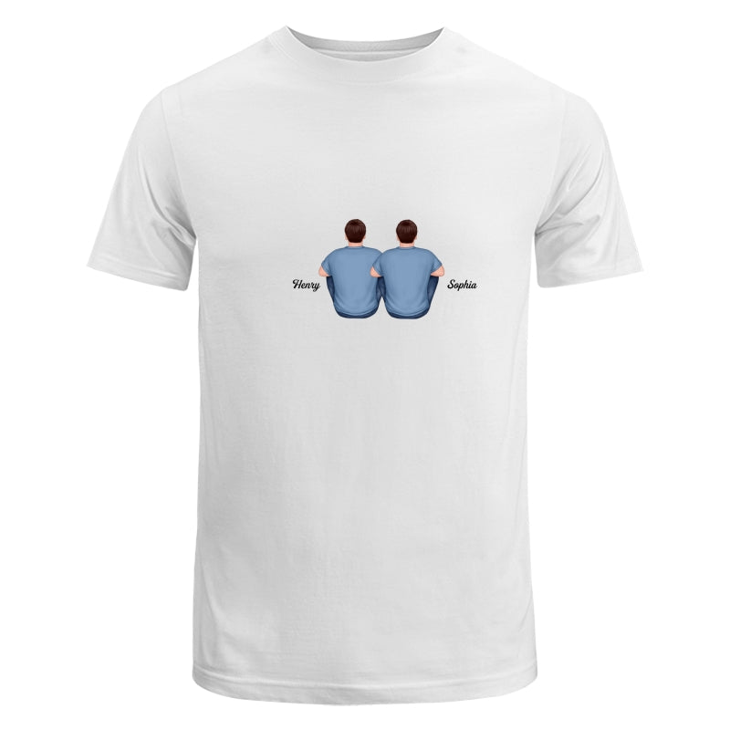 Back View Whole Family Kids Dogs Cats