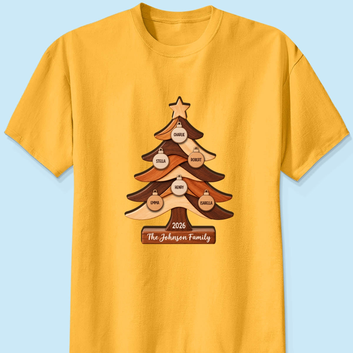 Custom Family Tree Personalized Classic Tee, Christmas Keepsake and Gift for Family