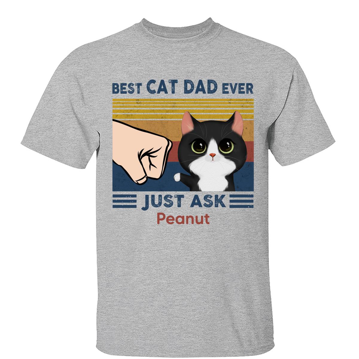 Best Cat Dad Watercolor Cute Cats Personalized Light Color Shirt
