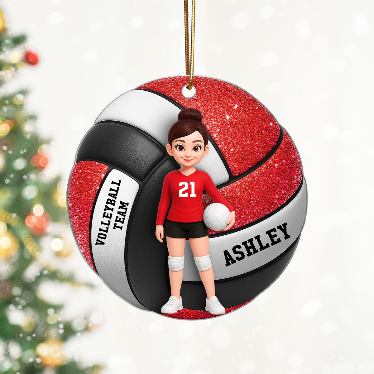 Volleyball Boy & Girl 3D Effect - Personalized Acrylic Ornament