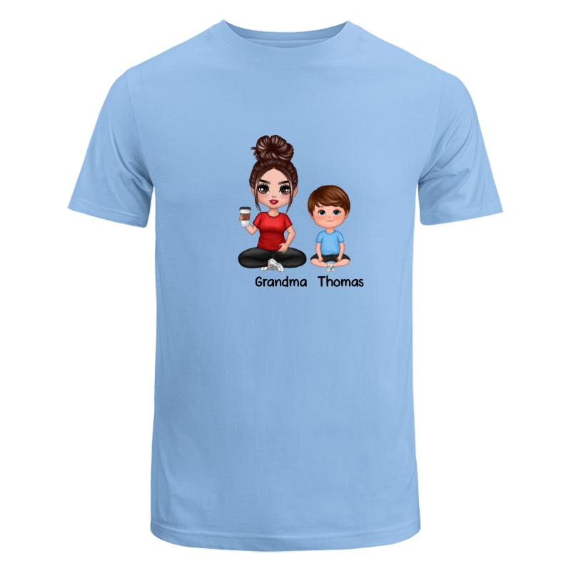 Doll Mom And Kids Sitting