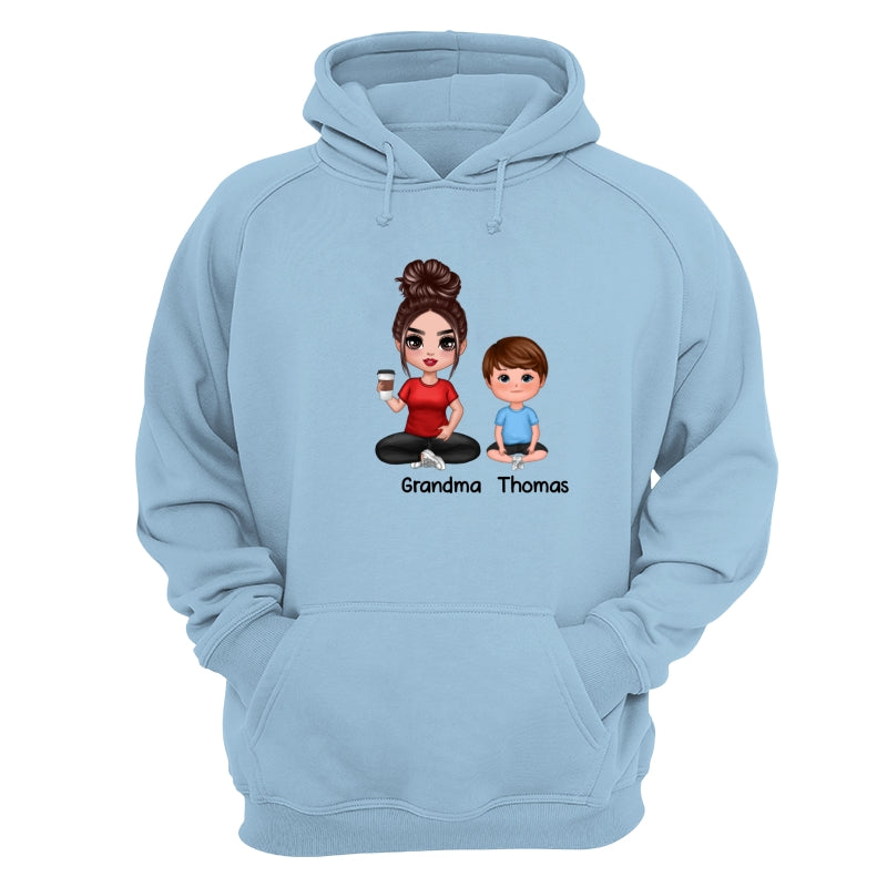 Doll Mom And Kids Sitting