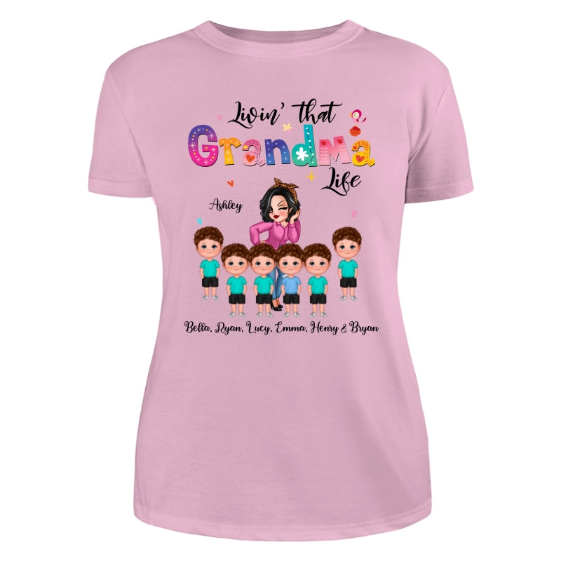 Livin‘ That Grandma Life Sassy Girl Gift For Grandma Personalized Shirt