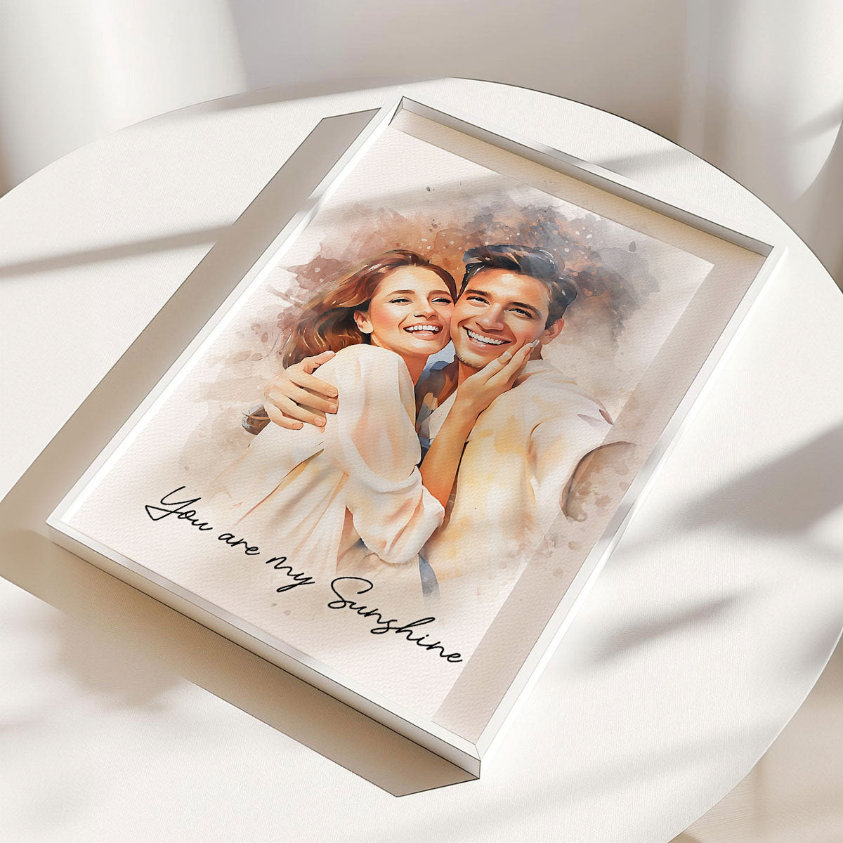 Watercolor Couple Portrait from Photo, Custom Wedding Anniversary Christmas Gift for Wife Husband Parents, Engagement Gift for Friend, Unique Wall Art