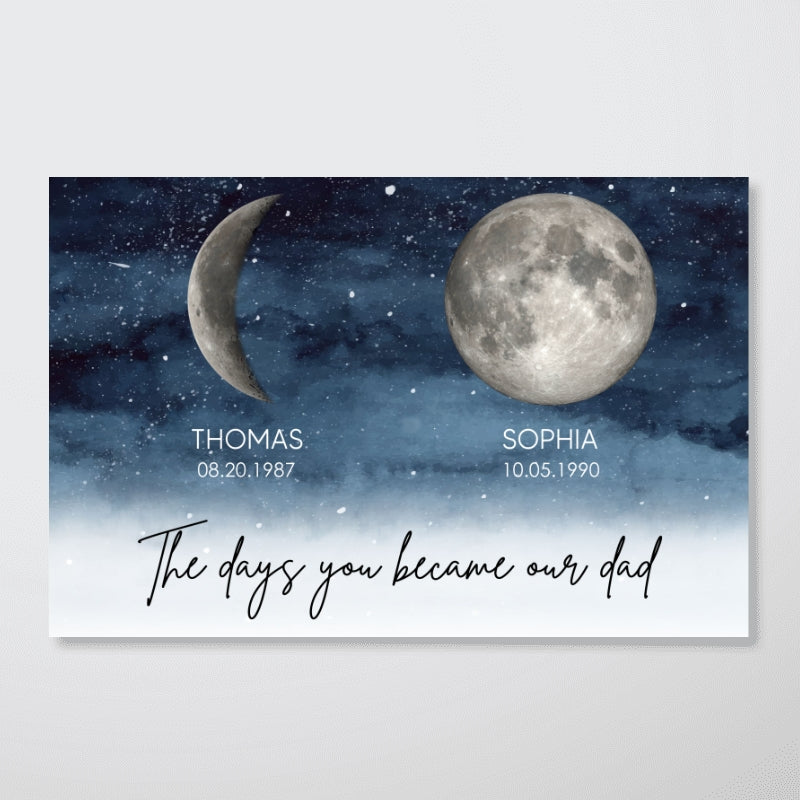 Copy of Starry Night The Day You Became Mom Custom Birth Moon Phase Personalized Poster, Heartfelt 2025 Mother's Day Gift For Mom