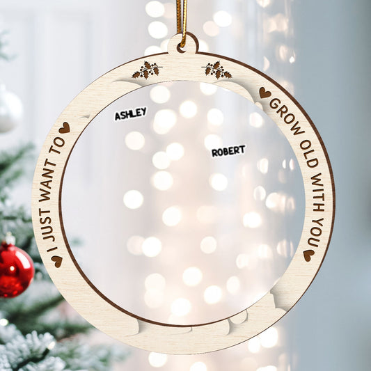 Copy of Funny Old Couple Personalized 3-Layer Wooden Ornament Christmas Gift for Him for Her