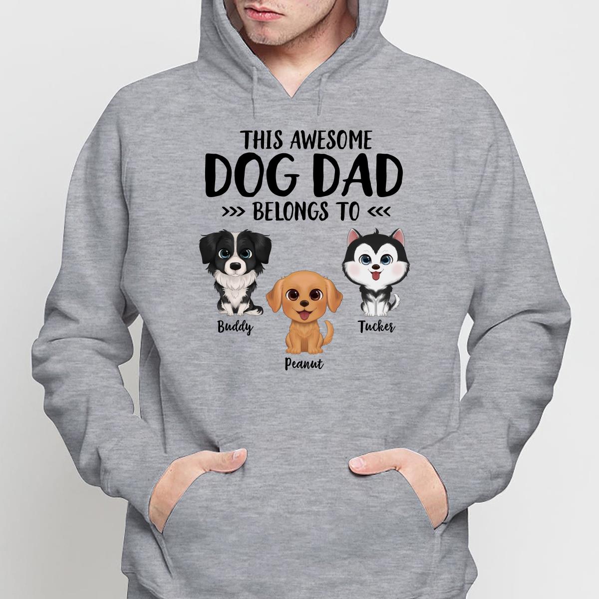 This Awesome Dog Dad Dog Mom Belongs To Watercolor Cute Dogs Personalized Shirt