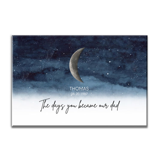 AMZ Canvas Starry Night The Day You Became Mom Custom Birth Moon Phase Personalized Poster, Heartfelt 2025 Mother's Day Gift For Mom, Custom Moon Phase Art