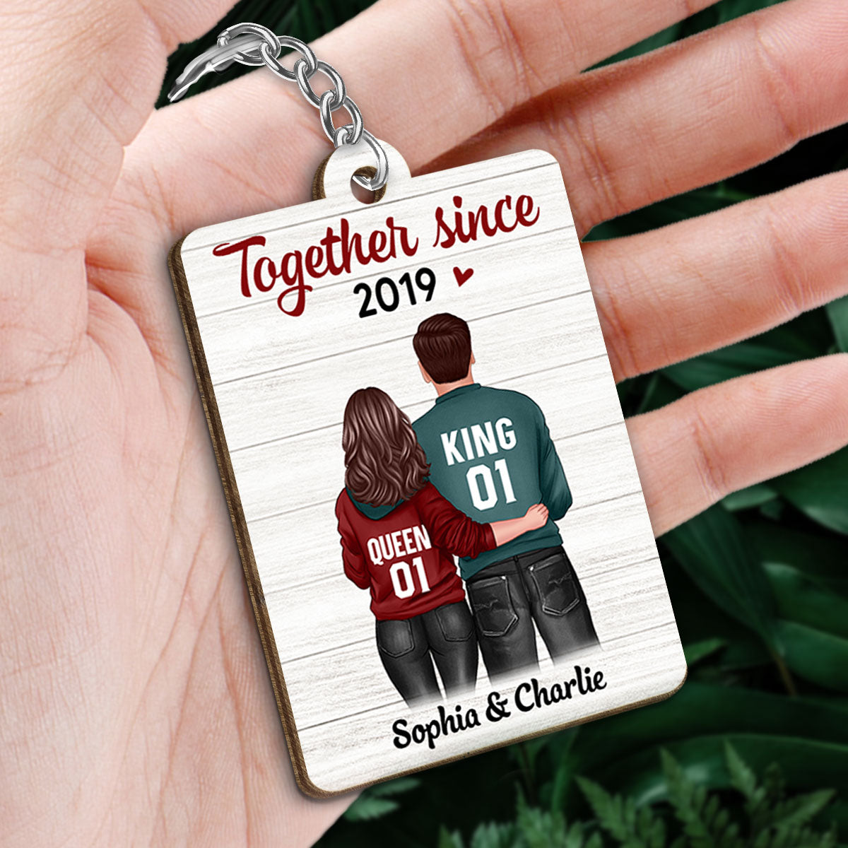 Couple Standing We Got This Personalized Wooden Keychain