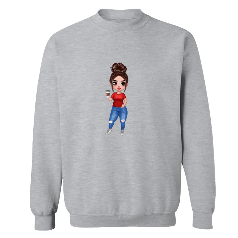 Doll Mom Standing Dad Grandpa And Kids Hands Outline Personalized Shirt