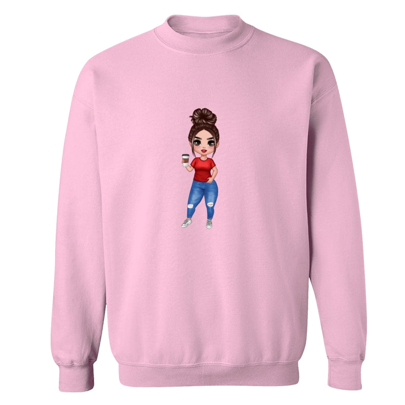 Doll Mom Standing Dad Grandpa And Kids Hands Outline Personalized Shirt