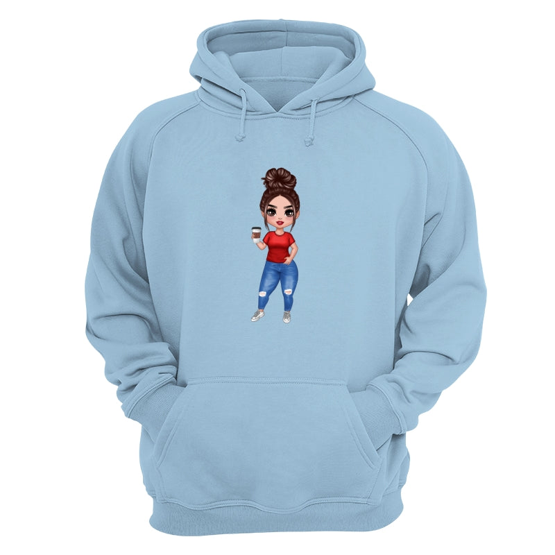 Doll Mom Standing Dad Grandpa And Kids Hands Outline Personalized Shirt