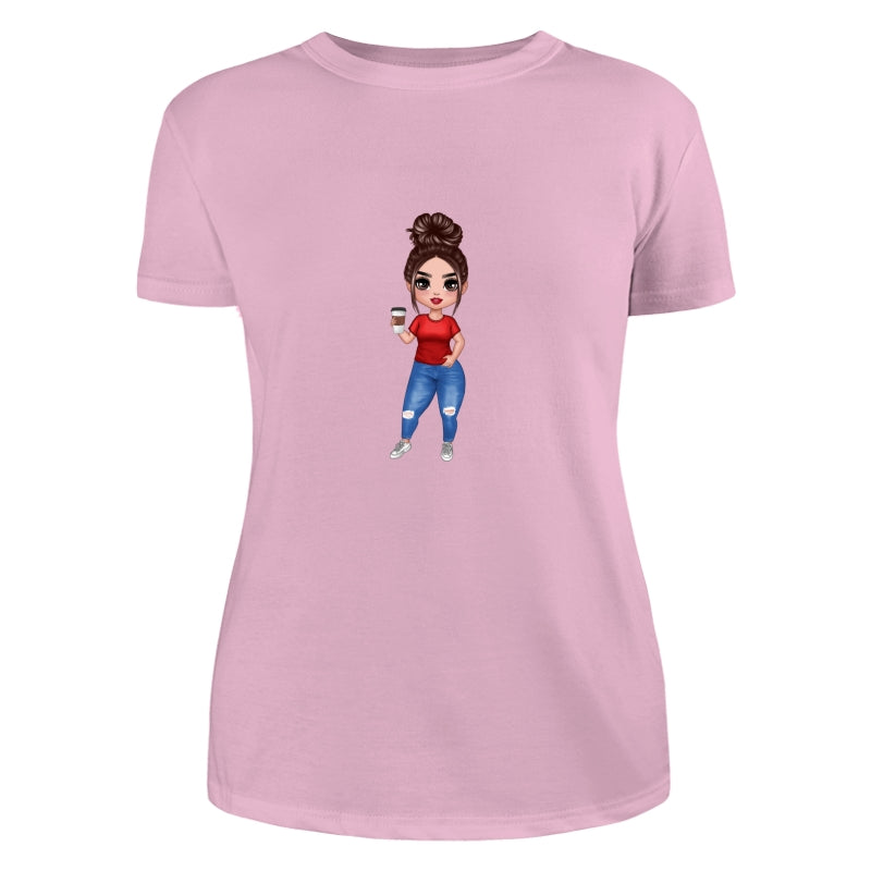 Doll Mom Standing Dad Grandpa And Kids Hands Outline Personalized Shirt