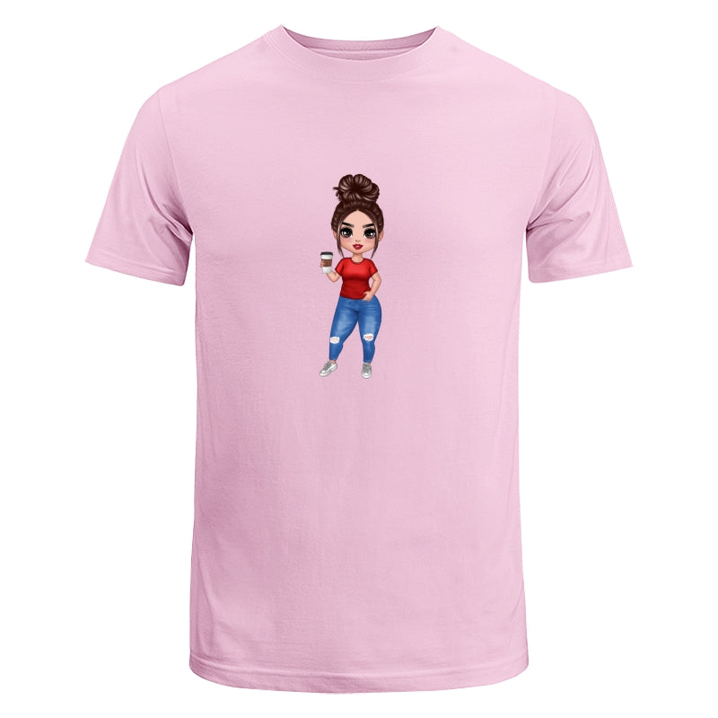 Doll Mom Standing Dad Grandpa And Kids Hands Outline Personalized Shirt