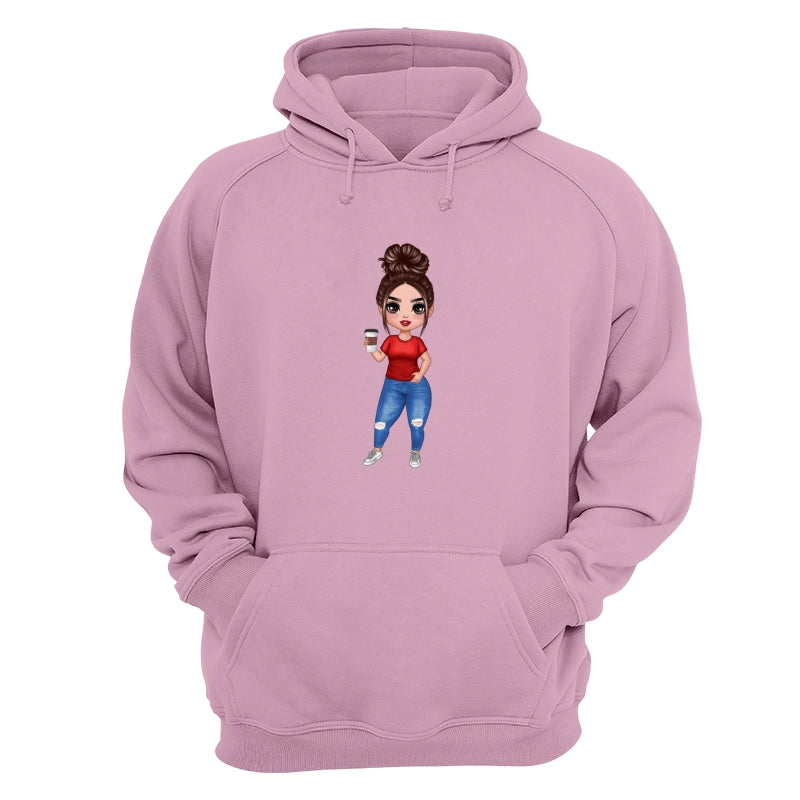 Doll Mom Standing Dad Grandpa And Kids Hands Outline Personalized Shirt