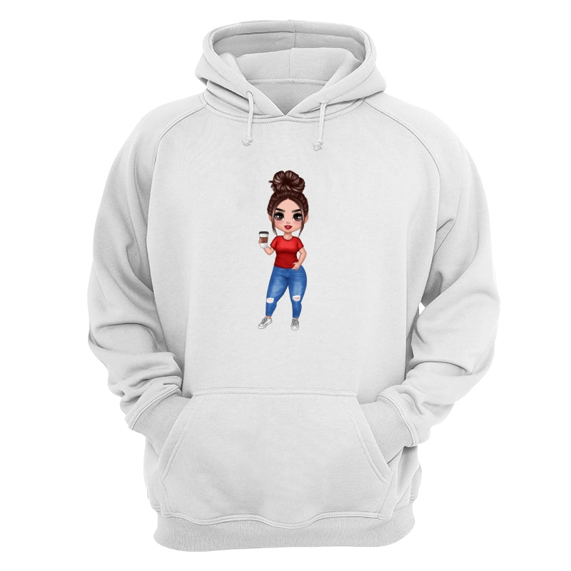 Doll Mom Standing Dad Grandpa And Kids Hands Outline Personalized Shirt