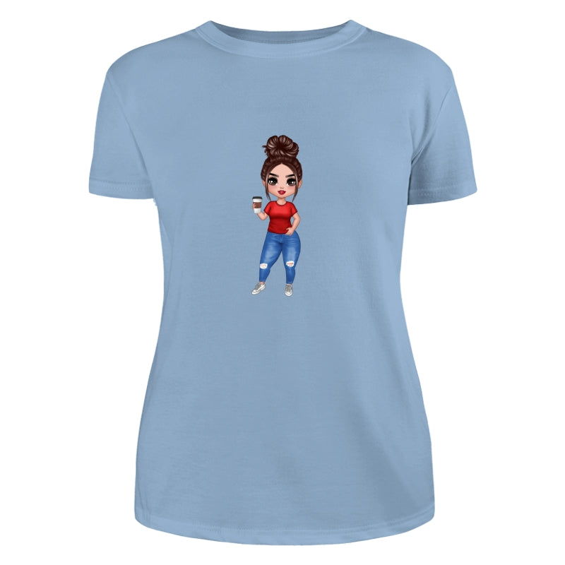 Doll Mom Standing Dad Grandpa And Kids Hands Outline Personalized Shirt