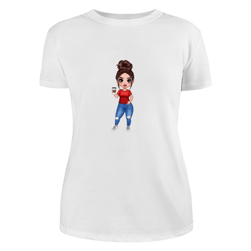 Doll Mom Standing Dad Grandpa And Kids Hands Outline Personalized Shirt