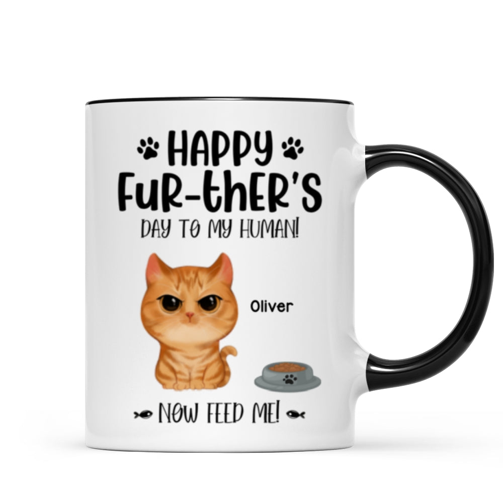 Angry Watercolor Cute Cats Happy Fur-ther‘s Day Father’s Day Gift For Cat Dads Personalized Mug