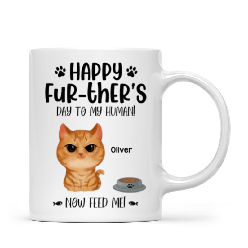 Angry Watercolor Cute Cats Happy Fur-ther‘s Day Father’s Day Gift For Cat Dads Personalized Mug