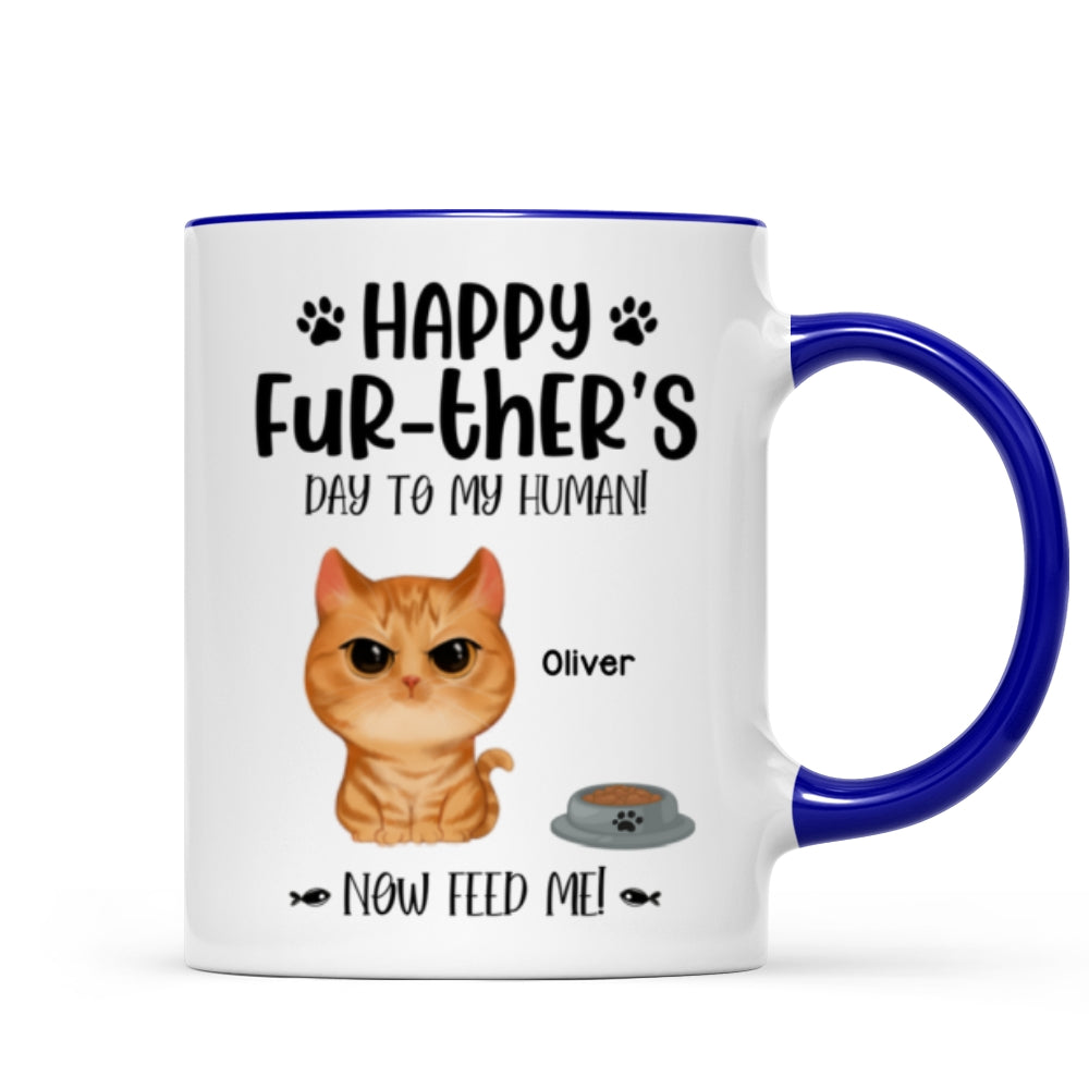 Angry Watercolor Cute Cats Happy Fur-ther‘s Day Father’s Day Gift For Cat Dads Personalized Mug