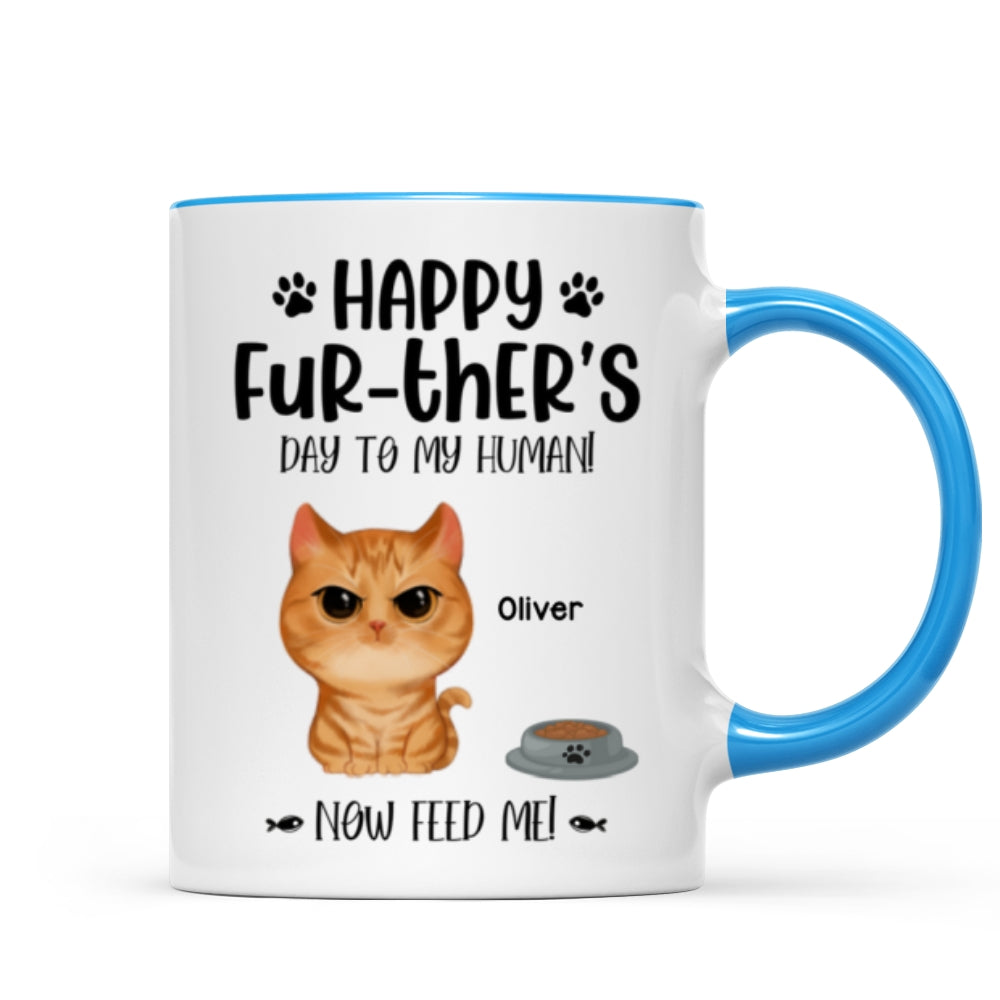 Angry Watercolor Cute Cats Happy Fur-ther‘s Day Father’s Day Gift For Cat Dads Personalized Mug