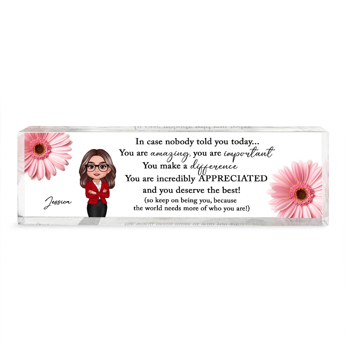 You Are Incredibly Appreciated, Coworker Colleagues Affirmations Personalized Acrylic Desk Name Plate, Office Gift, Appreciation Gift, Thank You Gift