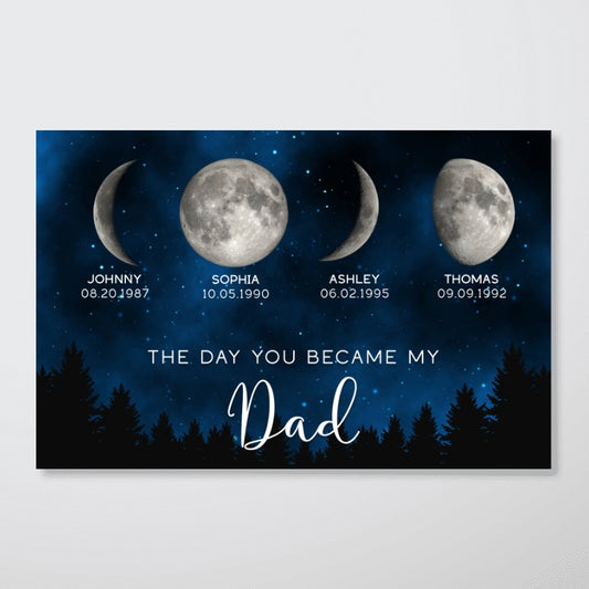 202502252238 AMZ Galaxy Night The Days You Became Our Mom Birthday Moon Phase Personalized Poster, A Heartfelt Gift for Mom’s Birthday, Mother’s Day, or Just Because