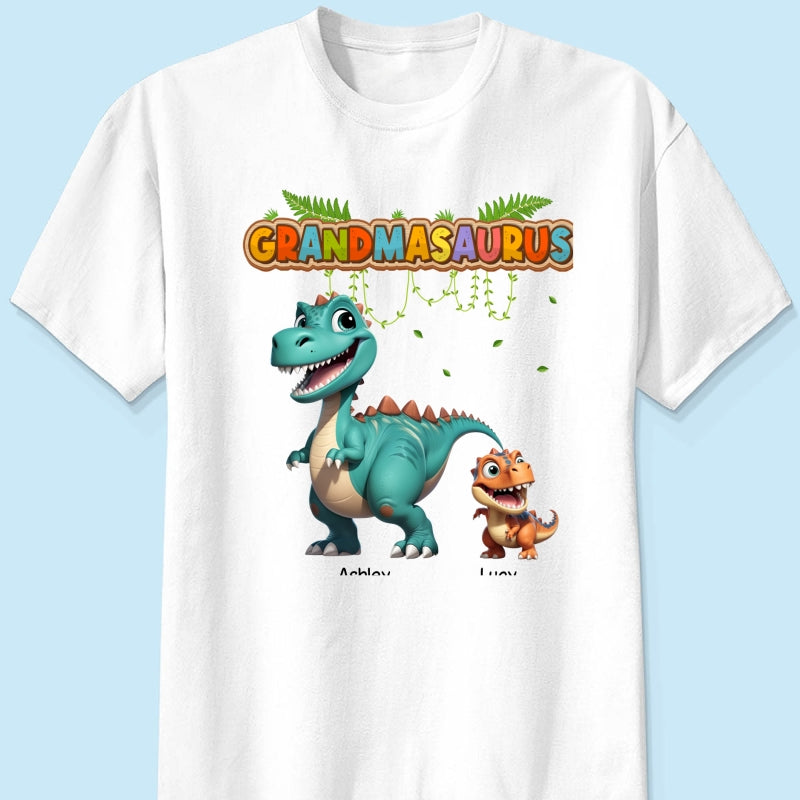 Copy of Grandmasaurus And Kids Colorful 3D Effect Cute Dinosaurs Personalized Shirt, Mother's Day Gift For Grandma