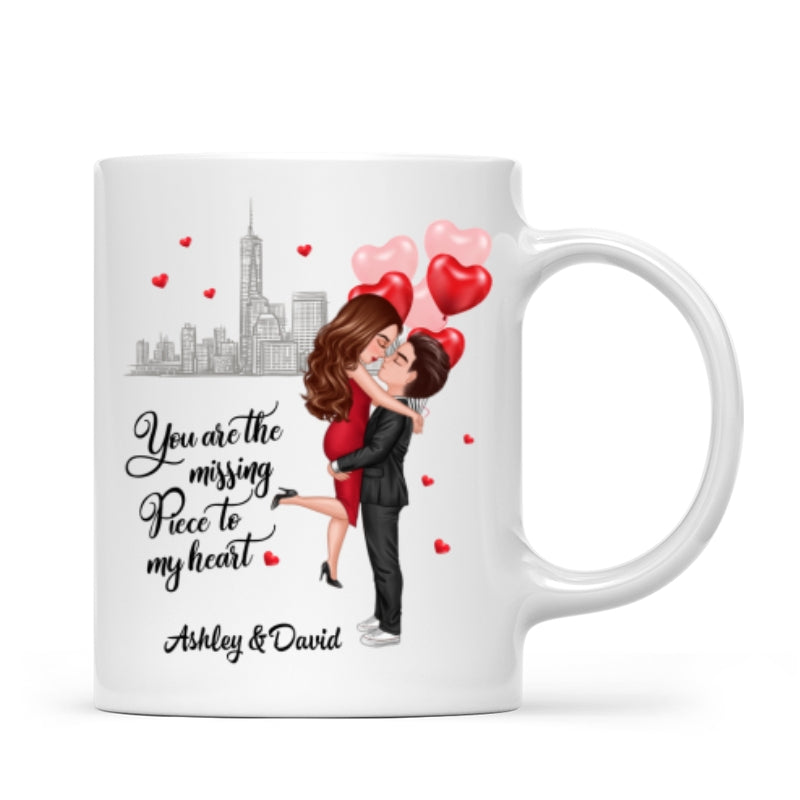 The Missing Piece To My Heart Valentine‘s Day Gift For Him, Gift For Her Personalized Mug