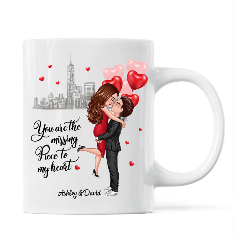 The Missing Piece To My Heart Valentine‘s Day Gift For Him, Gift For Her Personalized Mug