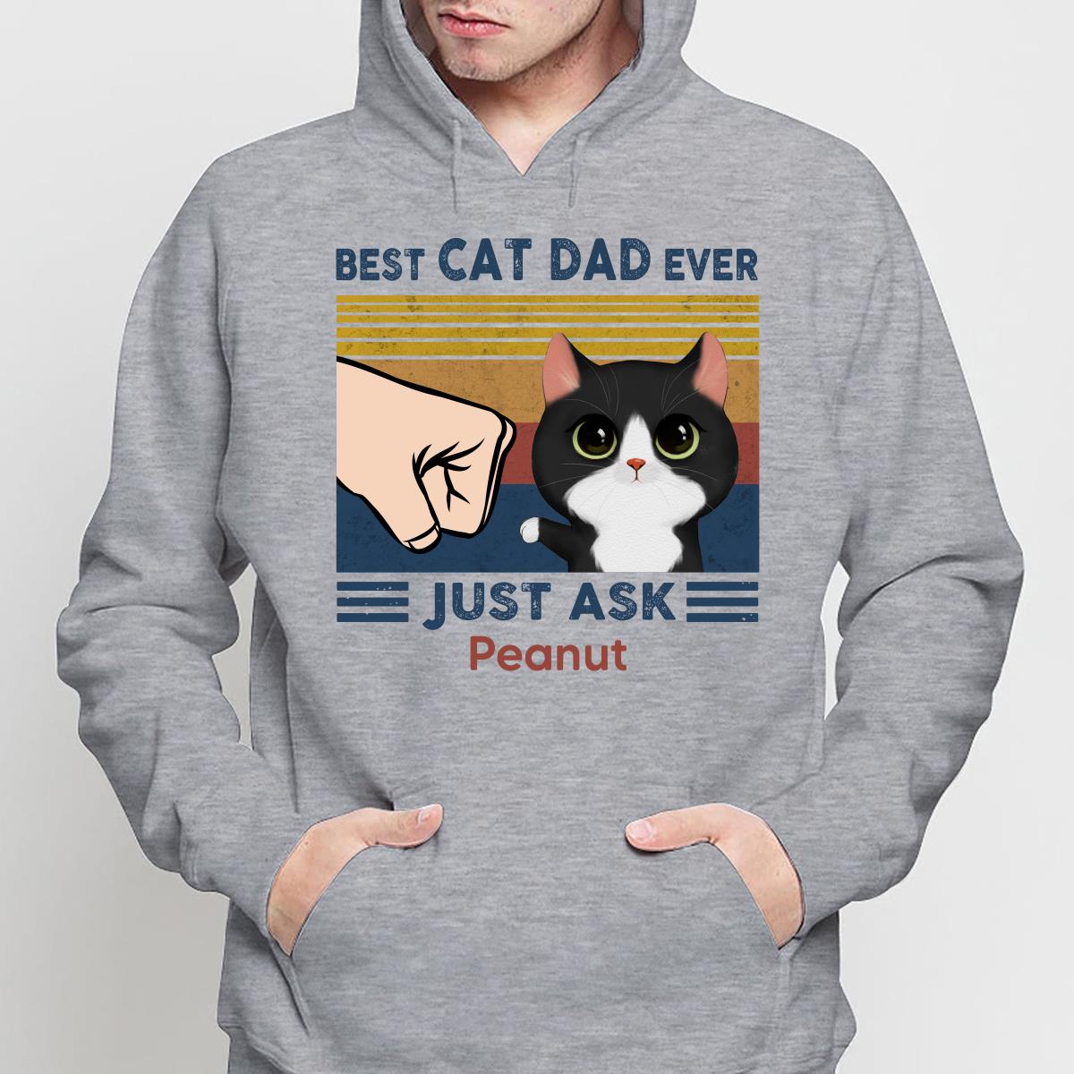 Best Cat Dad Watercolor Cute Cats Personalized Light Color Shirt