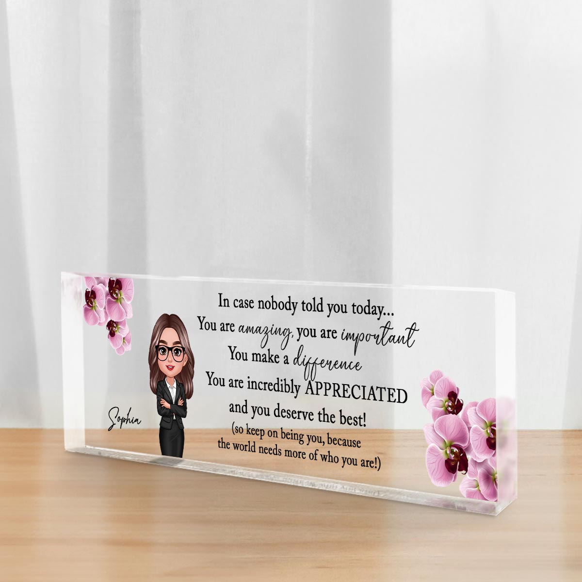 You Are Incredibly Appreciated, Coworker Colleagues Affirmations Personalized Acrylic Desk Name Plate, Office Gift, Appreciation Gift, Thank You Gift