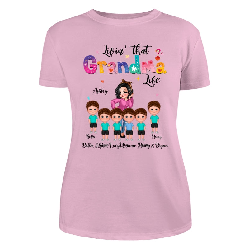 Livin‘ That Grandma Life Sassy Girl Gift For Grandma Personalized Shirt