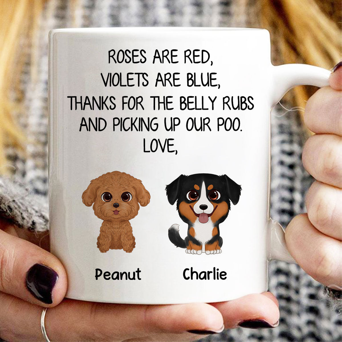 Watercolor Cute Dogs Roses Are Red Violets Are Blue Gift For Dog Lovers Personalized Mug