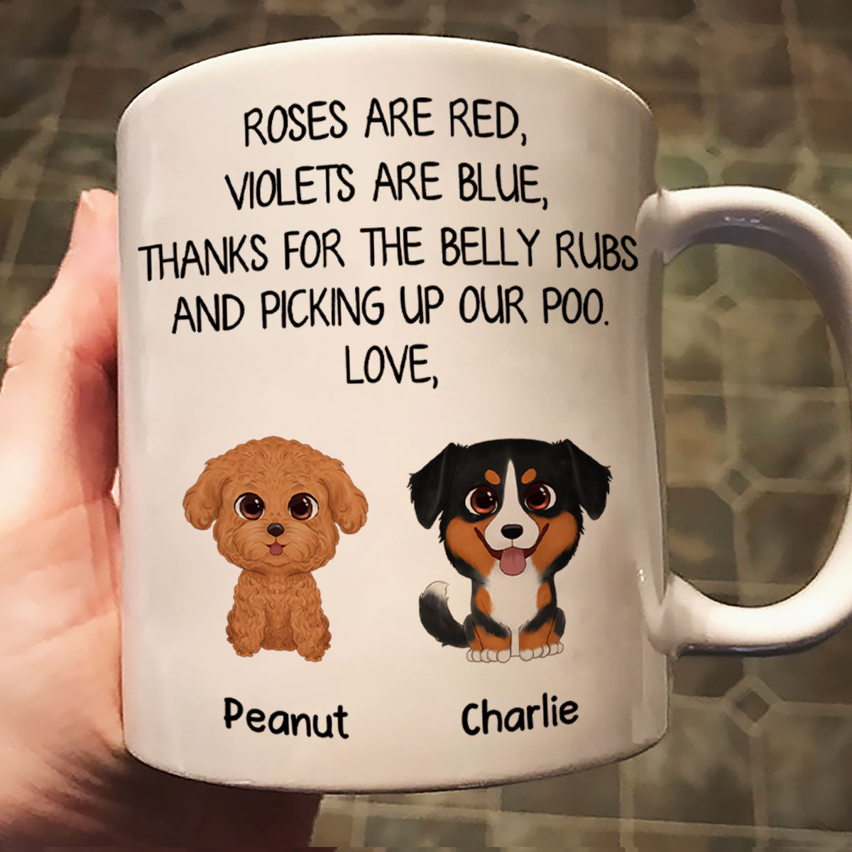 Watercolor Cute Dogs Roses Are Red Violets Are Blue Gift For Dog Lovers Personalized Mug