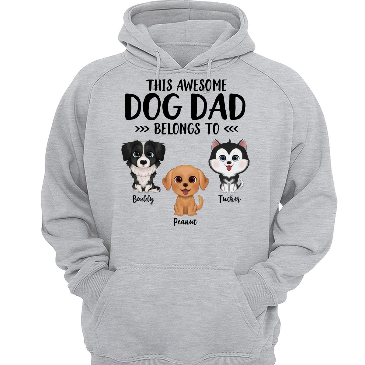 This Awesome Dog Dad Dog Mom Belongs To Watercolor Cute Dogs Personalized Shirt