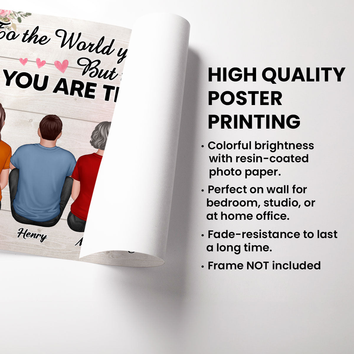 To The World You Are A Mom To Us You Are The World Floral Personalized Poster, Gift For Mom_Onboarding