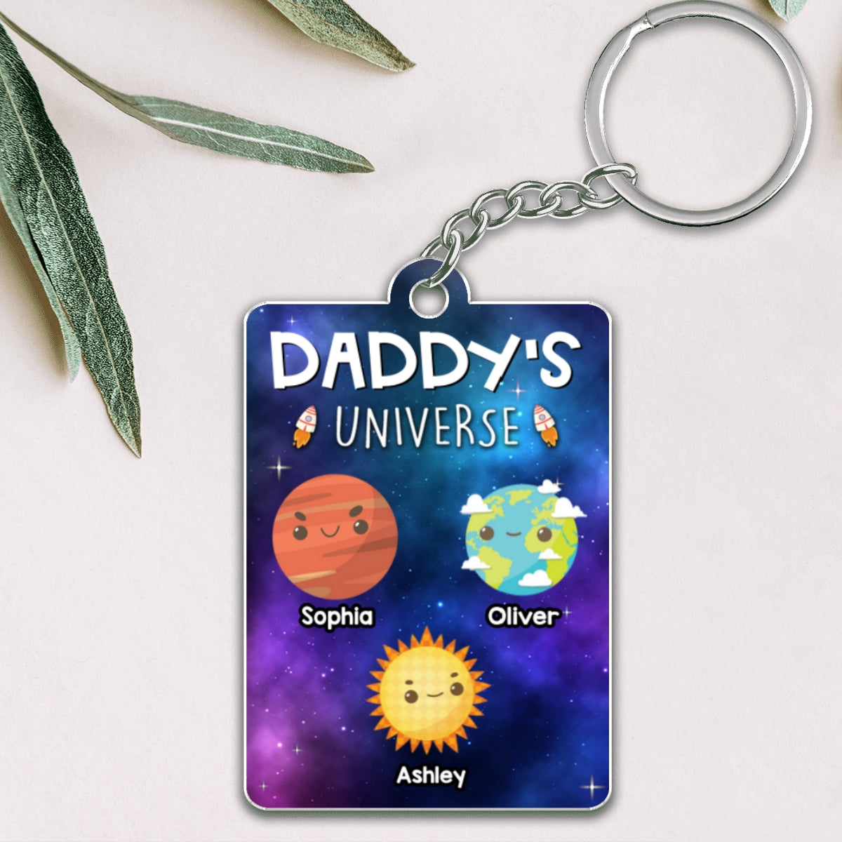 23051253604_Daddy‘s Universe Personalized Acrylic Keychain