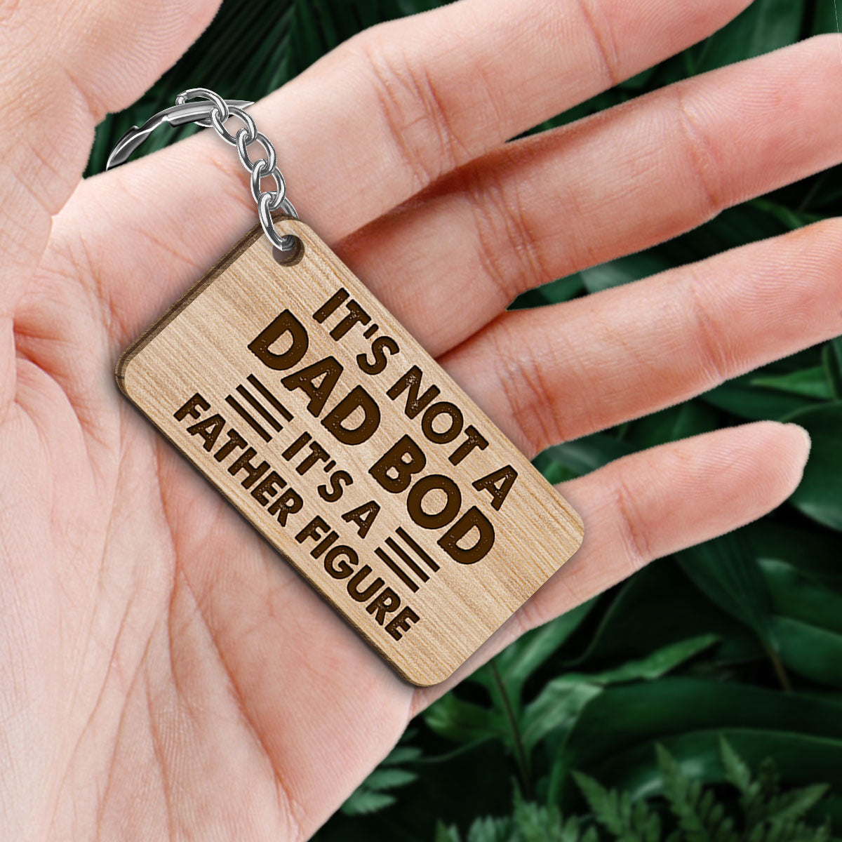 23051253601_It‘s Not A Dad Bod Bear Family Personalized Wooden Keychain