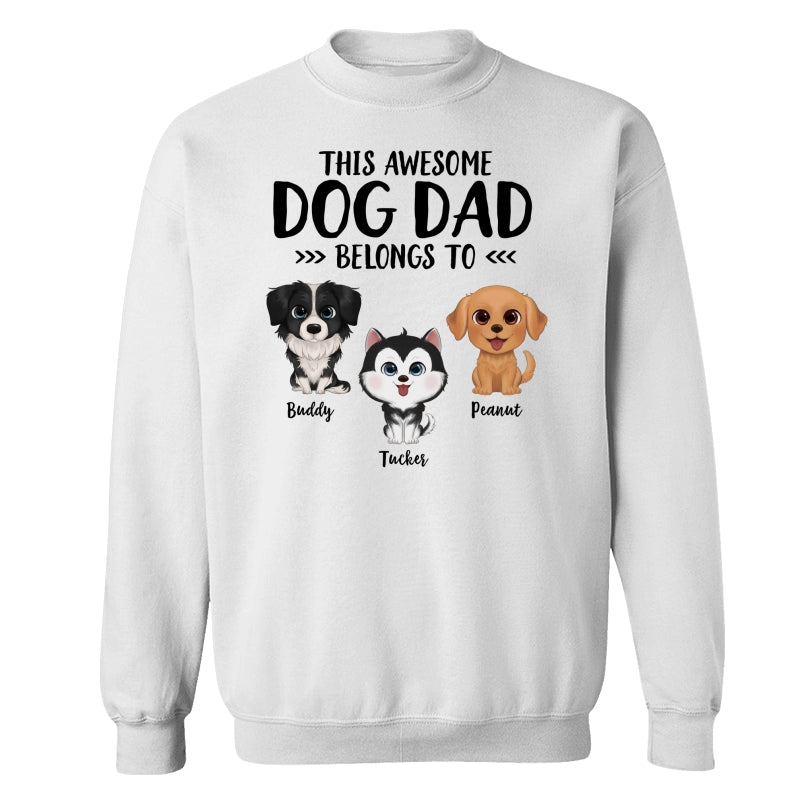 This Awesome Dog Dad Dog Mom Belongs To Watercolor Cute Dogs Personalized Shirt