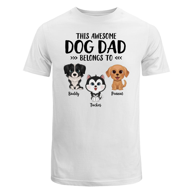 This Awesome Dog Dad Dog Mom Belongs To Watercolor Cute Dogs Personalized Shirt