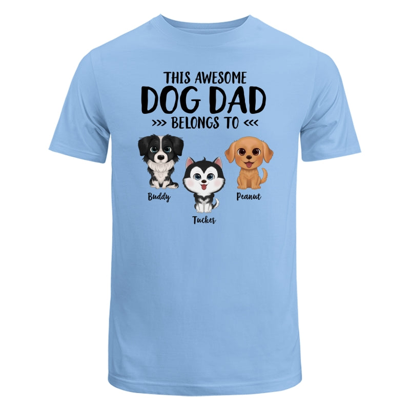 This Awesome Dog Dad Dog Mom Belongs To Watercolor Cute Dogs Personalized Shirt